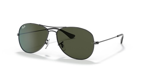 Ray-Ban RB3362 Cockpit XL (59 - 14) med Grønne linser og Sølv ramme Solbriller