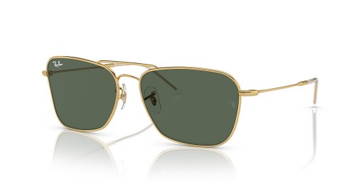 Ray-Ban RBR0102S Campingvogn Omvendt XL (58 - 15) med Grønne linser og Guld ramme Solbriller
