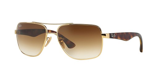 Ray-Ban RB3483 L (60 - 16) med Brune linser og Guld ramme Solbriller