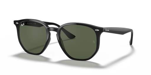 Ray-Ban RB4306 L (54 - 19) med Grønne linser og Sort ramme Solbriller
