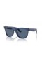 Ray-Ban RBR0502SF Wayfarer Omvendt M (53 - 20) med Blå linser og Blå ramme Solbriller