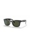 Ray-Ban RB4105 Folding Wayfarer Classic L (50 - 22) med Grønne linser og Sort ramme Solbriller