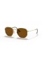 Ray-Ban RB3548N Sekskantet Fladskærms Linser XL (54 - 21) med Brune linser og Guld ramme Solbriller