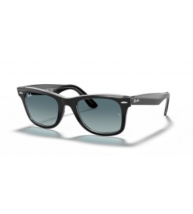 Ray-Ban RB2140 Original Wayfarer Bicolor L (50 - 22) med Blå linser og Sort ramme Solbriller