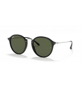 Ray-Ban RB2447 Runde Fleck XL (49 - 21) med GrÃ¸nne linser og Sort ramme Solbriller