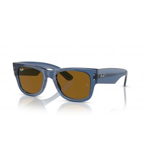 Ray-Ban RB0840S Mega Wayfarer Bio-Baseret M (51 - 21) med Brune linser og Blå ramme Solbriller
