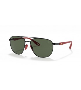 Ray-Ban RB3659M Scuderia Ferrari Collection L (57 - 17) med Grønne linser og Sort ramme Solbriller