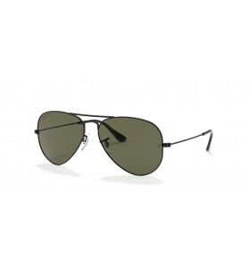 Ray-Ban RB3025 Aviator Classic XL (58 - 14) med GrÃ¸nne linser og Sort ramme Solbriller