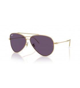 Ray-Ban RBR0101S Aviator Omvendt XXL (62 - 11) med Violet linser og Guld ramme Solbriller