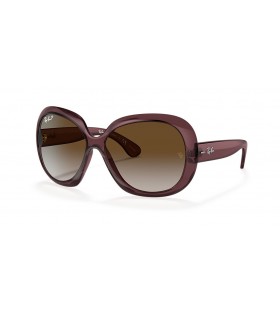 Ray-Ban RB4098 Jackie Ohh II Gennemsigtig M (60 - 14) med Grå linser og Brun ramme Solbriller
