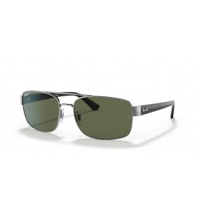 Ray-Ban RB3687 XL (61 - 17) med Grønne linser og Sølv ramme Solbriller