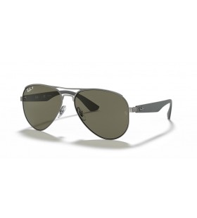 Ray-Ban RB3523 L (59 - 17) med GrÃ¸nne linser og SÃ¸lv ramme Solbriller