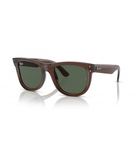 Ray-Ban RBR0502S Wayfarer Omvendt S (50 - 22) med Grønne linser og Brun ramme Solbriller