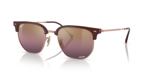 Ray-Ban RB4416F Nieuwe Clubmaster XXL (55 - 20) met Rode lenzen en Rood frame Zonnebrillen
