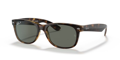 Ray-Ban RB2132 New Wayfarer Classic XL (58 - 18) met Groene lenzen en Schildpad frame Zonnebrillen