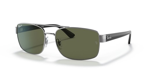 Ray-Ban RB3687 XL (61 - 17) met Groene lenzen en Zilver frame Zonnebrillen