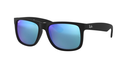 Ray-Ban RB4165F Justin Kleur Mix M (55 - 17) met Blauwe lenzen en Zwart frame Zonnebrillen