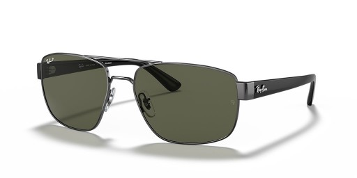 Ray-Ban RB3663 XL (60 - 17) met Groene lenzen en Zilver frame Zonnebrillen