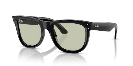 Ray-Ban RBR0502SF Wayfarer Reverse M (53 - 20) met Groene lenzen en Zwart frame Zonnebrillen