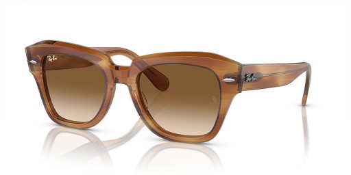 Ray-Ban RB2186 State Street M (49 - 20) met Bruine lenzen en Schildpad frame Zonnebrillen