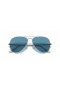 Ray-Ban RB3689 Aviator Metaal II XXL (62 - 14) met Blauwe lenzen en Zilver frame Zonnebrillen