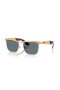 Ray-Ban RB3875 Wayfarer Deluxe XXL (56 - 18) met Blauwe lenzen en Goud frame Zonnebrillen