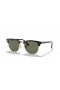 Ray-Ban RB3016F Clubmaster Classic XL (55 - 19) met Groene lenzen en Zwart frame Zonnebrillen