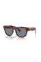 Ray-Ban RB0298SF Mega Hawkeye L (53 - 21) met Blauwe lenzen en Bruin frame Zonnebrillen