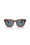 Ray-Ban RB0298SF Mega Hawkeye L (53 - 21) met Blauwe lenzen en Bruin frame Zonnebrillen
