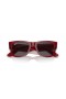Ray-Ban RB0840S Mega Wayfarer Bio-Based M (51 - 21) met Grijze lenzen en Rood frame Zonnebrillen