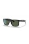 Ray-Ban RB4165 Justin Mickey D20 S (54 - 16) met Groene lenzen en Zwart frame Zonnebrillen
