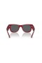 Ray-Ban RB0840S Mega Wayfarer Bio-Based M (51 - 21) met Grijze lenzen en Rood frame Zonnebrillen