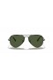 Ray-Ban RB3689 Aviator Metaal II L (58 - 14) met Groene lenzen en Zwart frame Zonnebrillen