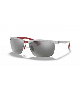 Ray-Ban RB8324M Scuderia Ferrari Collectie XXL (63 - 15) met Zilveren lenzen en Grijs frame Zonnebrillen
