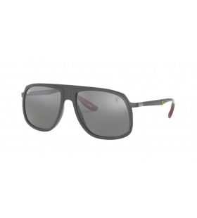Ray-Ban RB4308M Scuderia Ferrari Collectie XL (57 - 17) met Zilveren lenzen en Grijs frame Zonnebrillen