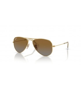 Ray-Ban RB9506S Aviator Kinderen L (52 - 14) met Bruine lenzen en Goud frame Zonnebrillen