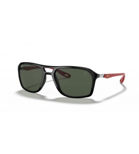 Ray-Ban RB4329M Scuderia Ferrari Collection L (57 - 19) met Groene lenzen en Zwart frame Zonnebrillen