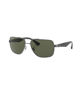 Ray-Ban RB3483 L (60 - 16) met Groene lenzen en Zilver frame Zonnebrillen