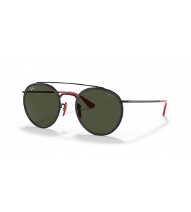 Ray-Ban RB3647M Scuderia Ferrari Collectie M (51 - 22) met Groene lenzen en Zwart frame Zonnebrillen