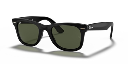 Ray-Ban RB4340 Wayfarer Helposti M (- 50 - 22) Vihreä linssit ja Musta runko Aurinkolasit