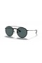 Ray-Ban RB3647N Pyöreä Double Bridge M (51 - 22) Sininen linssit ja Musta runko Aurinkolasit