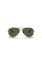 Ray-Ban RB3025 Aviator Classic XXL (62 - 14) Vihreä linssit ja Hopea runko Aurinkolasit