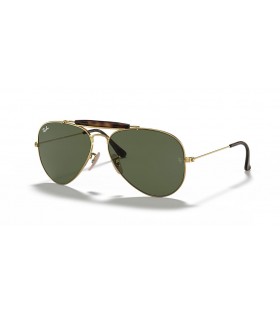 Ray-Ban RB3029 Ulkoilukäyttöön Havana Collection XXL (62 - 14) Vihreä linssit ja Kulta runko Aurinkolasit