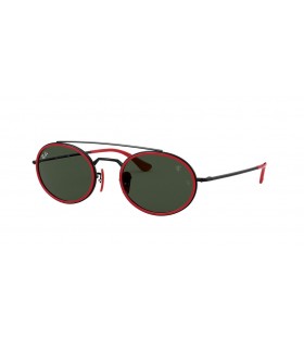 Ray-Ban RB3847M Scuderia Ferrari Collection XL (52 - 22) Vihreä linssit ja Musta runko Aurinkolasit