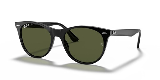 Ray-Ban RB2185 Wayfarer II Classique L (55 - 18) avec les lentilles Vertes et Noir frame Lunettes de soleil