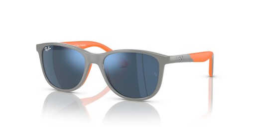 Ray-Ban RB9077S Enfants Bio à Base de L (49 - 16) avec le Bleu de lentilles et de Gris cadre des Lunettes de soleil