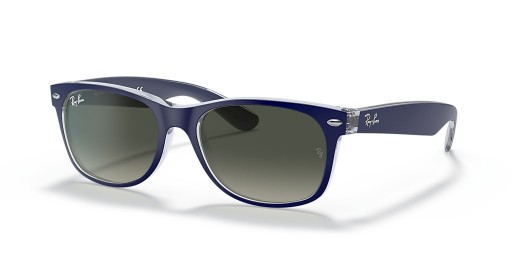 Ray-Ban RB2132 New Wayfarer Color Mix S (52 - 18) avec des lentilles Grises et Blue frame Lunettes de soleil