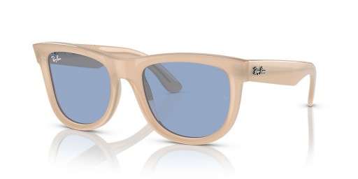 Ray-Ban RBR0502SF Wayfarer Inverse M (53 - 20) avec le Bleu de lentilles et Beige frame Lunettes de soleil