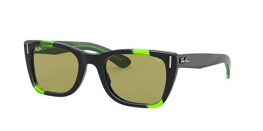 Ray-Ban RB2248 Caraïbes Vert Fluo S (52 - 22) avec les lentilles Vertes et Noir frame Lunettes de soleil
