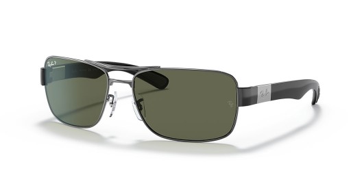 Ray-Ban RB3522 XXL (61 - 17) avec les lentilles Vertes et Silver frame Lunettes de soleil